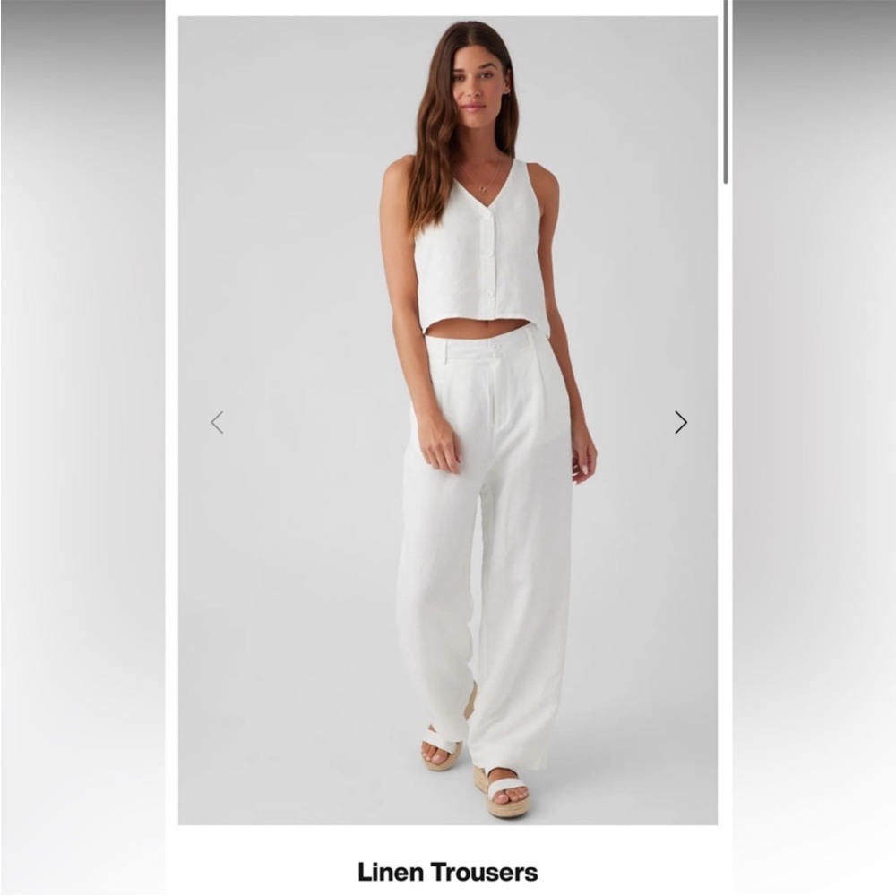 Sol LA White Linen Trousers